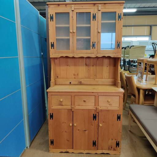 【愛品倶楽部柏店】3枚扉キッチンキャビネット カントリー調