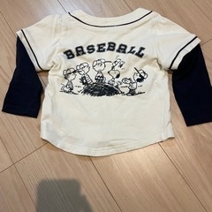 スヌーピー 長袖 野球 ベースボールシャツ 100の画像