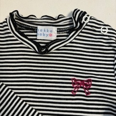 超美品hakka baby80 ボーダーカットソー　ハッカベビーの画像