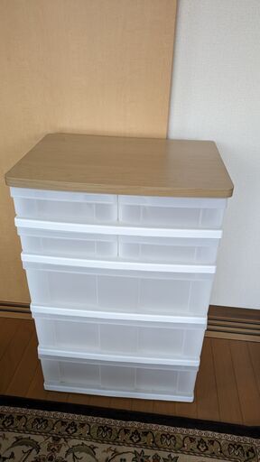 アイリスオーヤマ チェスト 木天板 　5段