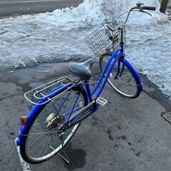 アサヒサイクル AGENDA 27インチ 自転車 変速無し ブルー 荷台付き
