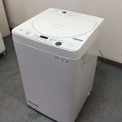 （4/10受渡済）JT8524【SHARP/シャープ 5.5㎏洗濯機】美品 2021年製 ES-GE5E 家電 洗濯 簡易乾燥付
