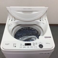 （4/10受渡済）JT8524【SHARP/シャープ 5.5㎏洗濯機】美品 2021年製 ES-GE5E 家電 洗濯 簡易乾燥付