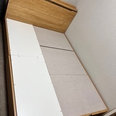 ニトリ　ダブルベッドフレーム(コンソン 浅型/LBR)の画像