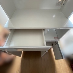 美品 ニトリ【キッチンボード】NITORI UP RESUME 90TG-H-WH ニトリ 食器棚 レジュメの画像
