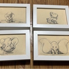 【ディズニー】ダンボの絵(額入り)