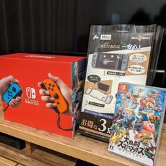 【新品未使用】Nintendo Switch本体、スマブラ、ケー...