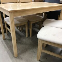 ベガコーポレーション ダイニングテーブルセット ダイニングテーブル5点セット ダイニング イス4脚  アンティーク 木製 北欧 おしゃれ クリーニング済 堺市 石津【ジャングルジャングルサカイ石津店】の画像