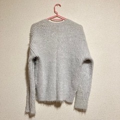 ジャギーニット　カーディガン　グレー　①の画像