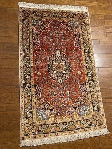 インド ウール絨毯 現地購入品 定価100000円 ( 77 x 130 cm )