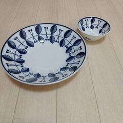 美濃焼 ブルーガーデン カレー皿・ボウルセット新品の画像