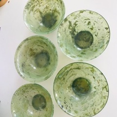 玉杯 緑玉 盃 中国美術　天然石　皿 茶碗 5枚　茶道具 茶器 玉杯 緑玉 盃 中国美術 天然石 皿 茶碗 5枚 茶道具 茶器