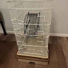 【受け渡し調整中】【美品】小動物　飼育用ケージ　回し車セット　