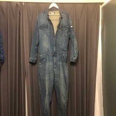値下げ！寅壱デニムツナギ　ストレッチ　ユーズド加工　古着　