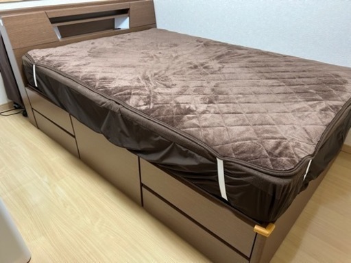 ダブルベッド マットレス(サータ Serta)+ベッドフレーム