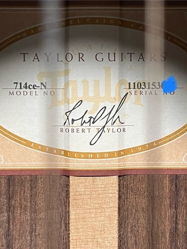 Taylor 714ce＿n left handed 定価約60万