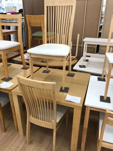★ジモティ割あり★  ダイニングセット2人用 ナチュラル H70×W80×D80 クリーニング済み KJ4726