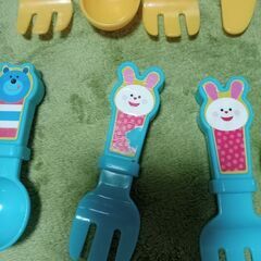 おままごと　おもちゃ　食器　フォーク　スプーン　まな板　の画像