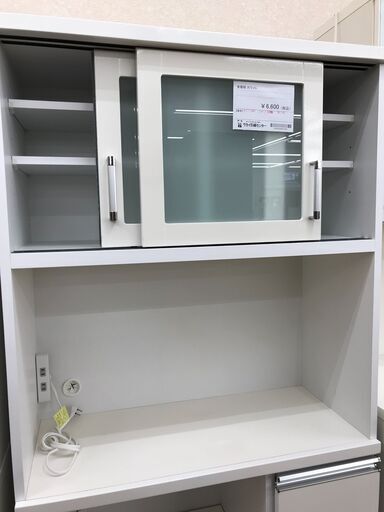 ★ジモティ割あり★  食器棚 ホワイト H180×W89×D41 クリーニング済み KJ4734