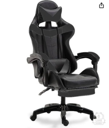 お取引中　新品未使用　ModernConcept(モダンコンセプト) ゲーミングチェア オフィスチェア リクライニング オットマン付き (ブラック)