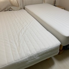 無印　足つき　マットレス　ベット　シングル　2台の画像