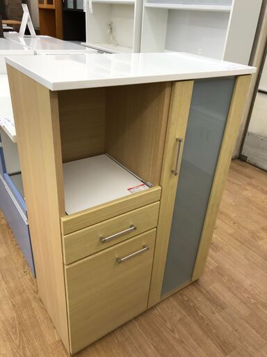 ★ジモティ割あり★ ニトリ レンジ台 ナチュラル H115×W80×D40 クリーニング済み KJ4738