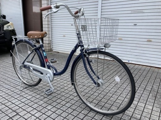 【26インチ自転車】ブリヂストン製　LEDオートライト付　変速なし　グリップ、前カゴ新品❗️若林自転車　膳所店　SALE中❗️