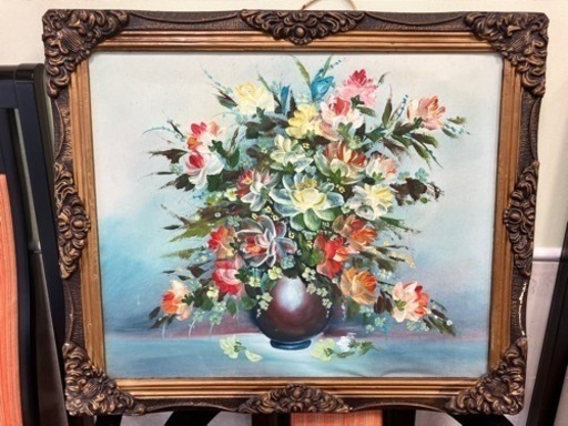 絵画　油絵　額装