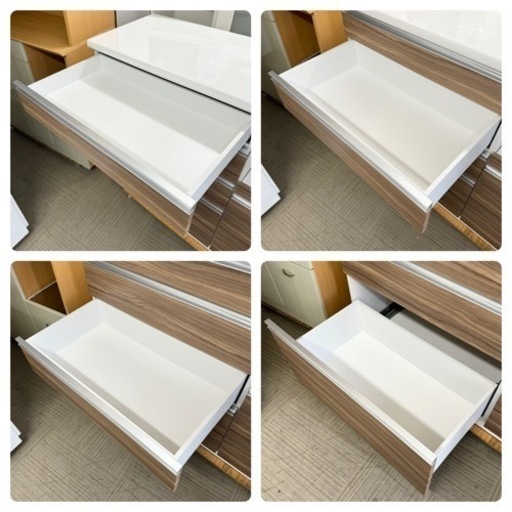 【超美品‼️】定価128,700円♪ 古賀家具 120cm幅キッチンカウンター 食器棚 収納家具 木目調ブラウン♪