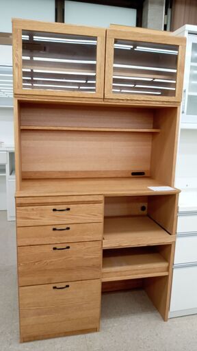 ★ジモティ割あり★ 株式会社脇木工 レンジボード ナチュラル H93×D45×W98 クリーニング済み TJ4983