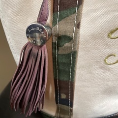 LＬBeanトート　イニシャルK キーホルダー付き　迷彩柄の画像