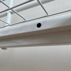 シングル　ハシゴ付き  ミドル パイプロフトベッド　白の画像