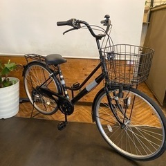 26インチ　6段　自転車　ブラック