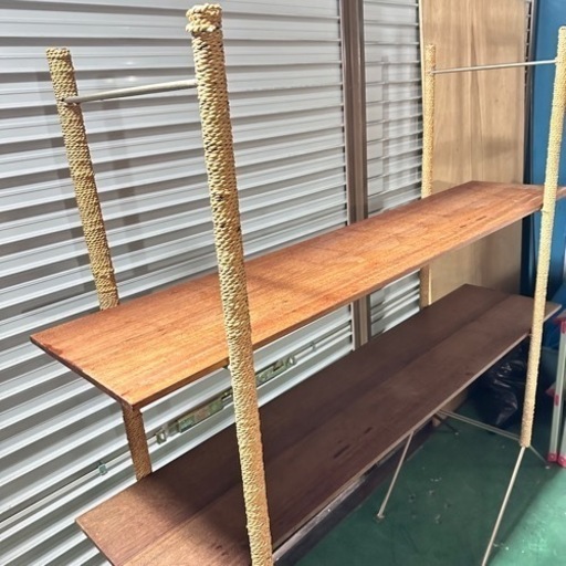 高級家具⭐︎紫檀とアイアンのオープンシェルフ　飾り棚　ディスプレイ棚　