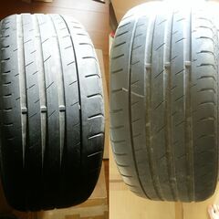 手渡し 残溝有り タイヤ 2本 廃タイヤ 近し Continental 225/45R17 91W 225-45-17 ヒビ割れ 処分 遊び用？ コンチネンタル Conri Sport Contact 3 コンチ・スポーツ・コンタクト3の画像