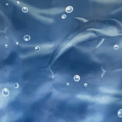 【お取引中】いるか柄　小窓用カーテンの画像