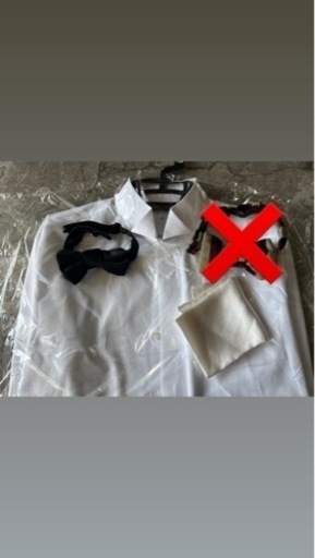 トリートドレッシング 新郎3点セット ウィングカラーシャツ　蝶ネクタイ チーフ