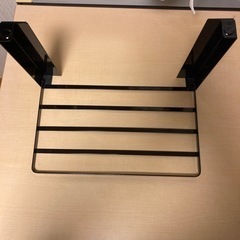 山崎実業(Yamazaki) 洗濯機横マグネット折り畳み棚 ブラックの画像