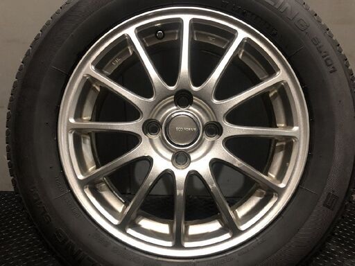 【SEIBERLING SL101 185/65R15】夏タイヤ【ECO FORME SE-12 エコフォルム 15インチ 5.5J4HPCD100+45】21年製 バリ溝 ノート等　(VTN011)