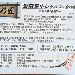 今年もやります!短期集中レッスン 　各回先着5名