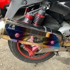 お話し中、シグナスXマフラー