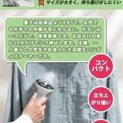 スチームアイロン【20秒でスチーム噴射】衣類スチーマー ハンガーにかけたまま シワ伸ばし パワフル 軽量 コンパクト 消臭 除菌 家庭用 旅行用 (グリーン)の画像