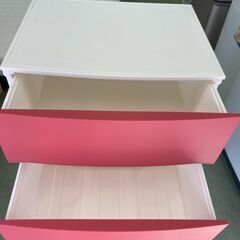 【リサイクルショップ　ピカソ　小松原】サンカ ルームス 収納 チェスト サンドピンク ワイド 4段 衣装ケース ★4027★の画像