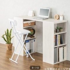 ニトリ Nクリック ボックス デスク(ホワイトウォッシュ)の画像