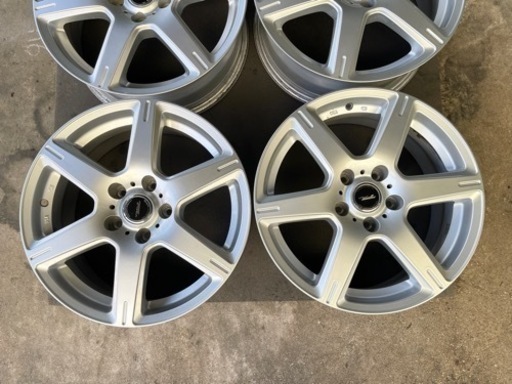 H326-1)17インチアルミ中古4本セット！7J-17+45 114.3/5H ブリヂストントップラン