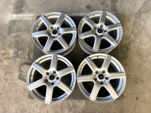 H326-1)17インチアルミ中古4本セット！7J-17+45 114.3/5H ブリヂストントップラン