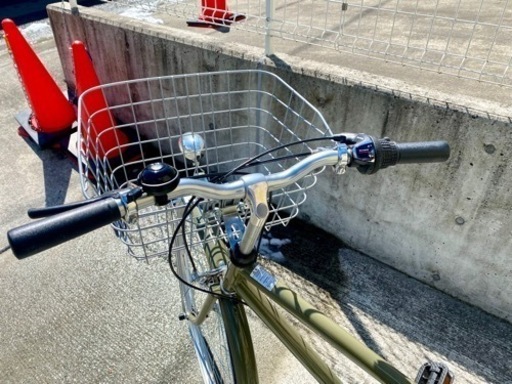 あさひ イノベーションファクトリー 6段変速 27インチ 中古 自転車 カーキ シティサイクル 通勤通学 CITY 