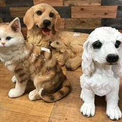 犬　猫　置物　　　の画像