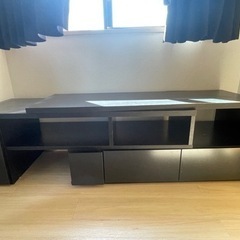 【謝礼400円】テレビボード黒　伸縮可能