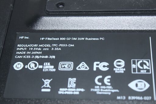 HP/EliteDesk 800 35W G2/Win11/Intel Core i5 6500T/SSD256GB/メモリ8GB/ミ